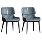 Contemporary Dining Chairs Faux Leather Dining Side Chair for Indoor Dark Blue 2 Piece Set Clearhalo 'Dining Chairs' 'Dining Tables & Seating' 'dining_chair' 'furn' 'furn_dining_chair' 'Furniture' 'Kitchen & Dining Furniture' 5877298