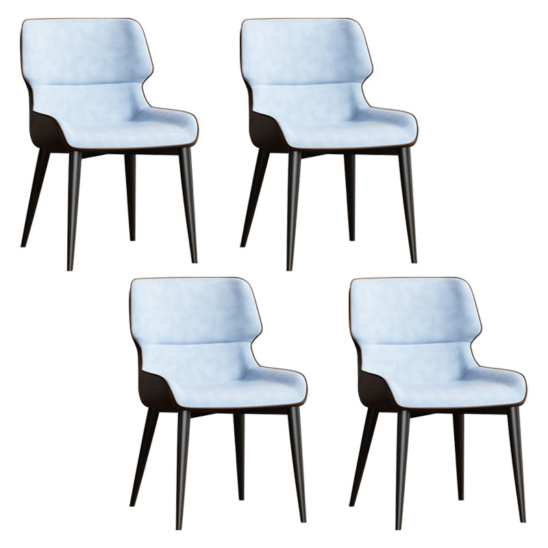 Contemporary Dining Chairs Faux Leather Dining Side Chair for Indoor Light Blue 4 Piece Set Clearhalo 'Dining Chairs' 'Dining Tables & Seating' 'dining_chair' 'furn' 'furn_dining_chair' 'Furniture' 'Kitchen & Dining Furniture' 5877304