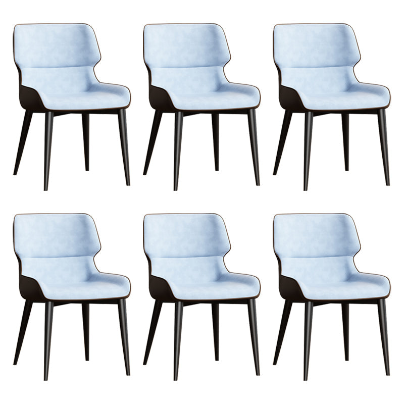 Contemporary Dining Chairs Faux Leather Dining Side Chair for Indoor Light Blue 6 Piece Set Clearhalo 'Dining Chairs' 'Dining Tables & Seating' 'dining_chair' 'furn' 'furn_dining_chair' 'Furniture' 'Kitchen & Dining Furniture' 5877305