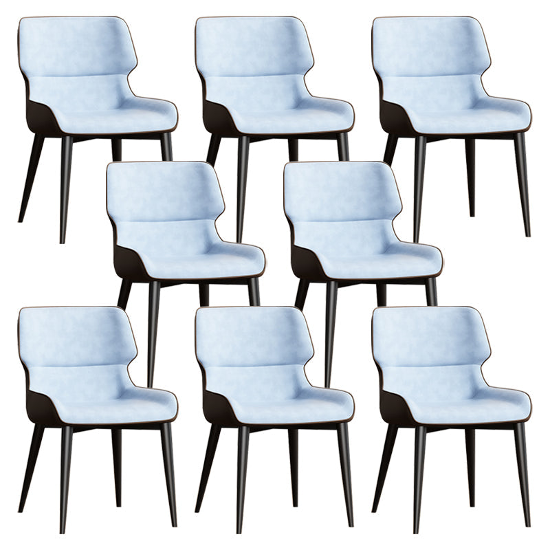 Contemporary Dining Chairs Faux Leather Dining Side Chair for Indoor Light Blue 8 Piece Set Clearhalo 'Dining Chairs' 'Dining Tables & Seating' 'dining_chair' 'furn' 'furn_dining_chair' 'Furniture' 'Kitchen & Dining Furniture' 5877306