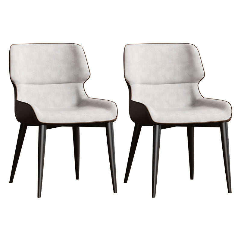 Contemporary Dining Chairs Faux Leather Dining Side Chair for Indoor Grey 2 Piece Set Clearhalo 'Dining Chairs' 'Dining Tables & Seating' 'dining_chair' 'furn' 'furn_dining_chair' 'Furniture' 'Kitchen & Dining Furniture' 5877308