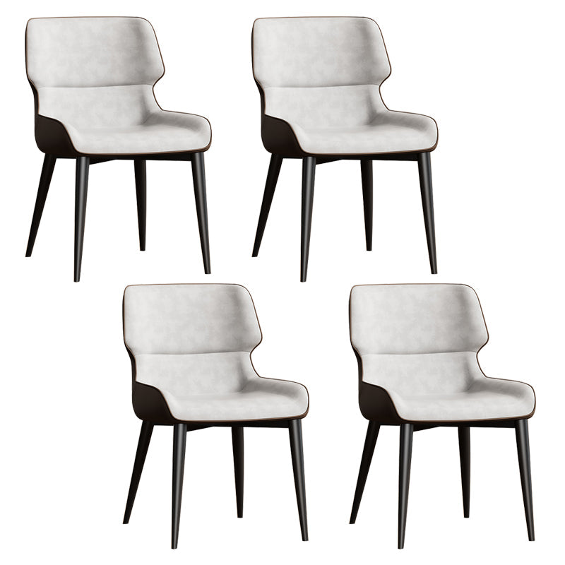 Contemporary Dining Chairs Faux Leather Dining Side Chair for Indoor Grey 4 Piece Set Clearhalo 'Dining Chairs' 'Dining Tables & Seating' 'dining_chair' 'furn' 'furn_dining_chair' 'Furniture' 'Kitchen & Dining Furniture' 5877309