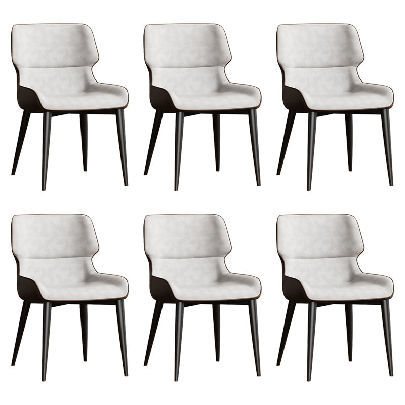 Contemporary Dining Chairs Faux Leather Dining Side Chair for Indoor Grey 6 Piece Set Clearhalo 'Dining Chairs' 'Dining Tables & Seating' 'dining_chair' 'furn' 'furn_dining_chair' 'Furniture' 'Kitchen & Dining Furniture' 5877310
