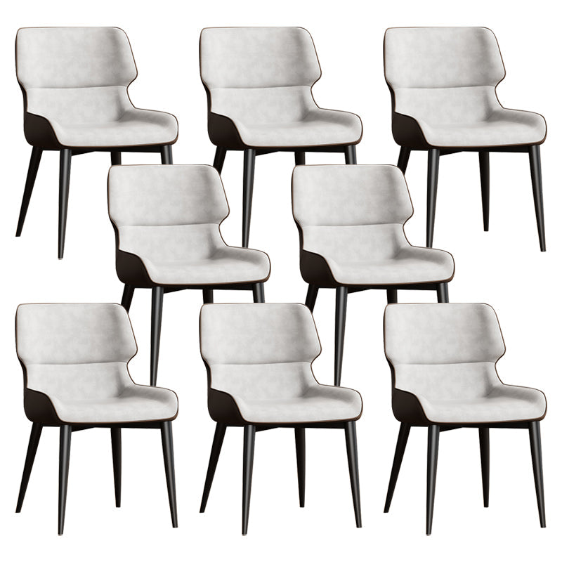 Contemporary Dining Chairs Faux Leather Dining Side Chair for Indoor Grey 8 Piece Set Clearhalo 'Dining Chairs' 'Dining Tables & Seating' 'dining_chair' 'furn' 'furn_dining_chair' 'Furniture' 'Kitchen & Dining Furniture' 5877311