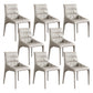 Faux Leather Chair Upholstered Armless Dining Chairs for Home Off-White 8 Piece Set Clearhalo 'Dining Chairs' 'Dining Tables & Seating' 'dining_chair' 'furn' 'furn_dining_chair' 'Furniture' 'Kitchen & Dining Furniture' 5877327