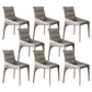Faux Leather Chair Upholstered Armless Dining Chairs for Home Grey 8 Piece Set Clearhalo 'Dining Chairs' 'Dining Tables & Seating' 'dining_chair' 'furn' 'furn_dining_chair' 'Furniture' 'Kitchen & Dining Furniture' 5877334