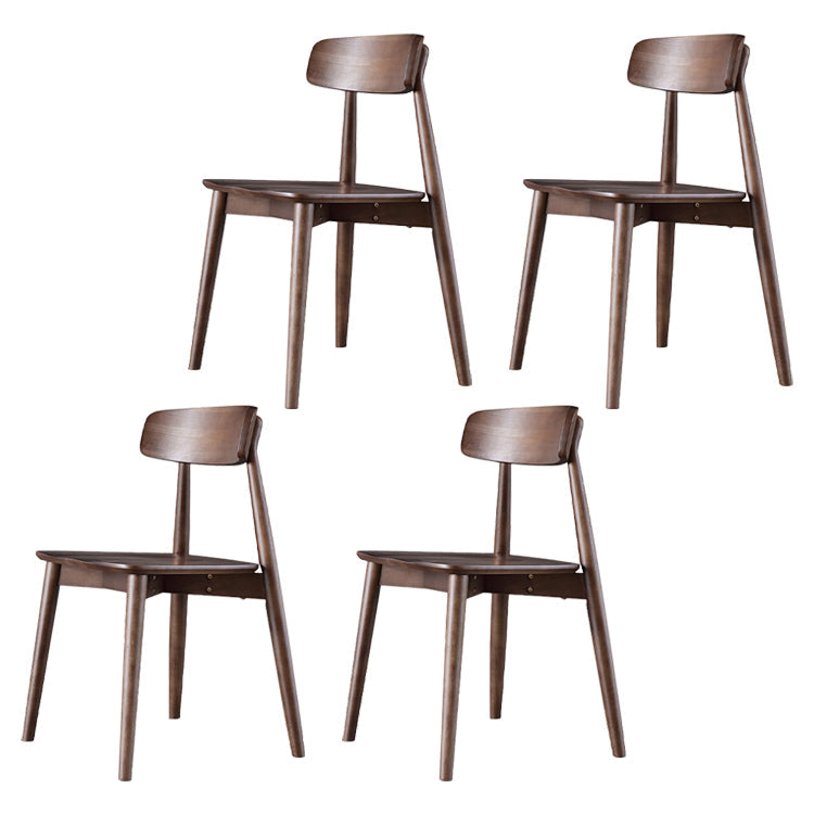 Eigentijdse stijl eetkamerstoel armloze eetkamerstoel met houten benen voor keuken