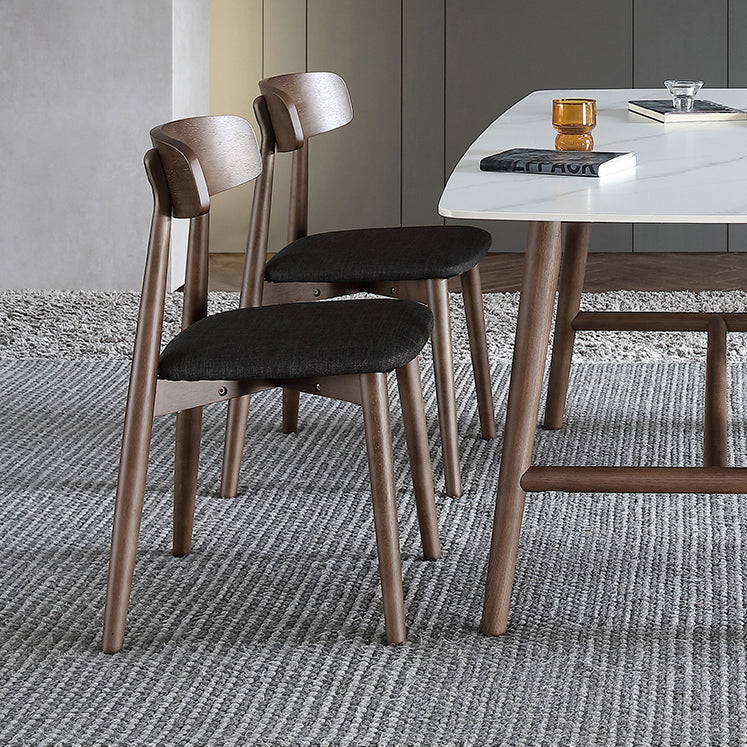 Eigentijdse stijl eetkamerstoel armloze eetkamerstoel met houten benen voor keuken