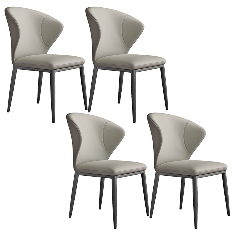 Contemporary Dining Chairs Armless Dining Chairs with Metal Legs for Kitchen Grey 4 Piece Set Clearhalo 'Dining Chairs' 'Dining Tables & Seating' 'dining_chair' 'furn' 'furn_dining_chair' 'Furniture' 'Kitchen & Dining Furniture' 5877525