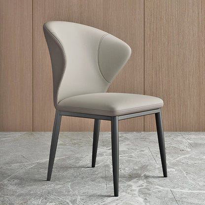 Contemporary Dining Chairs Armless Dining Chairs with Metal Legs for Kitchen Grey 1 Piece Clearhalo 'Dining Chairs' 'Dining Tables & Seating' 'dining_chair' 'furn' 'furn_dining_chair' 'Furniture' 'Kitchen & Dining Furniture' 5877530