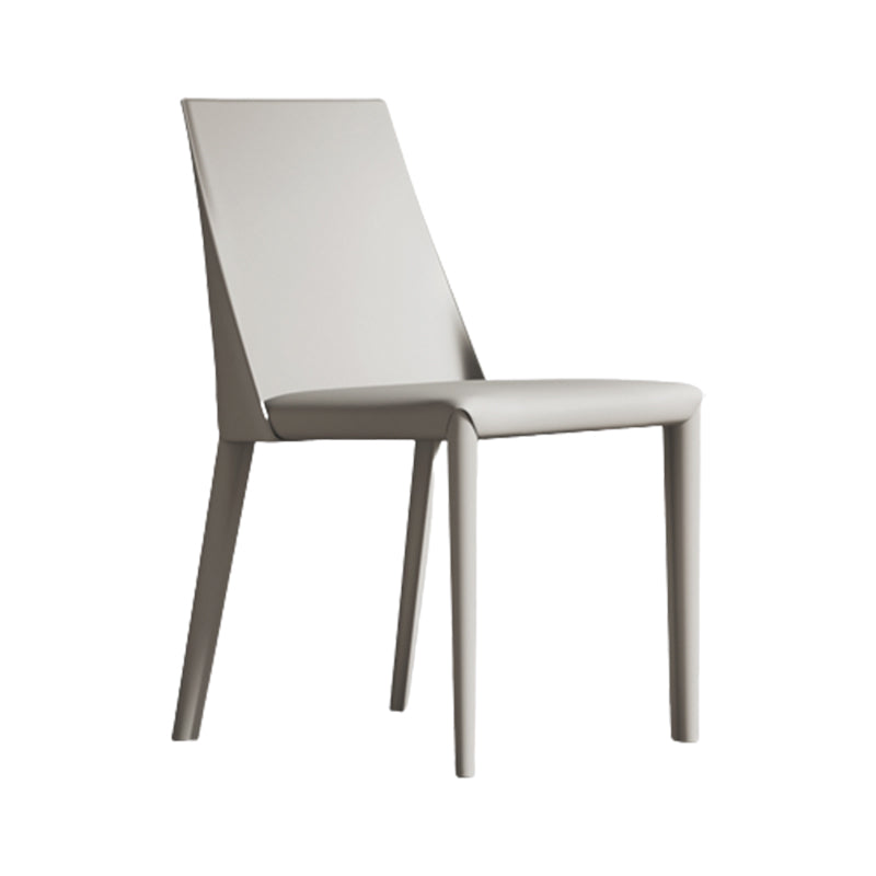 Matte Finish Modern Indoor Chair Faux Leather Solid Back Dining Chair