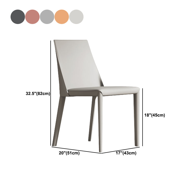 Matte Finish Modern Indoor Chair Faux Leather Solid Back Dining Chair