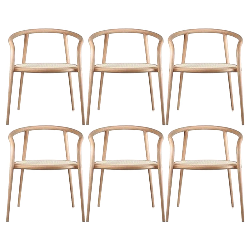 Open Back Dining Arm Chair Solid Wood Dining Room Chair for Home