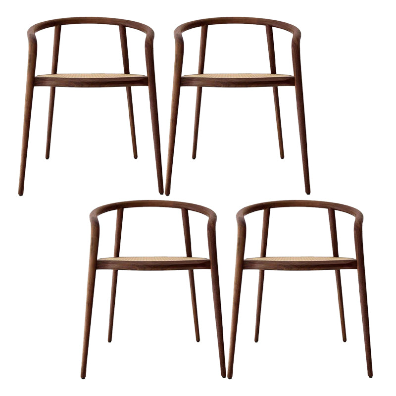 Open Back Dining Arm Chair Solid Wood Dining Room Chair for Home