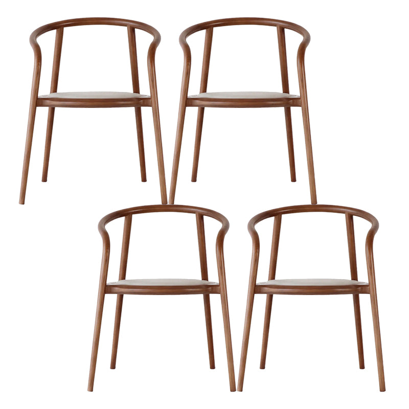 Open Back Dining Arm Chair Solid Wood Dining Room Chair for Home