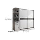 White Modern Wardrobe Armoire Engineered Wood Sliding Door Wardrobe with Drawer