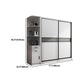 White Modern Wardrobe Armoire Engineered Wood Sliding Door Wardrobe with Drawer