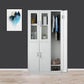 Metal Contemporary Indoor Cabinet Grey Hinged Door Storage Cabinet