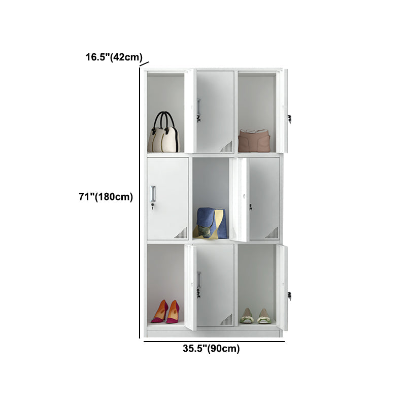 Metal Contemporary Indoor Cabinet Grey Hinged Door Storage Cabinet