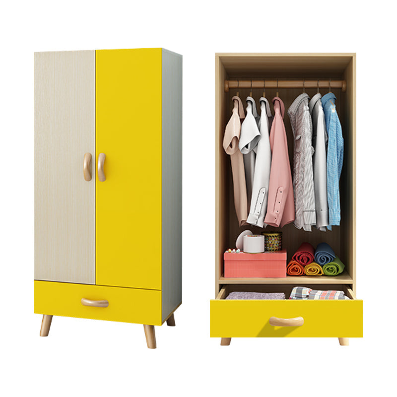 Engineered Wood Armoire for Home Modern Cabinet with Wooden Legs