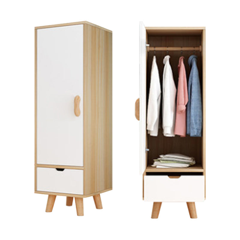 Engineered Wood Armoire for Home Modern Cabinet with Wooden Legs