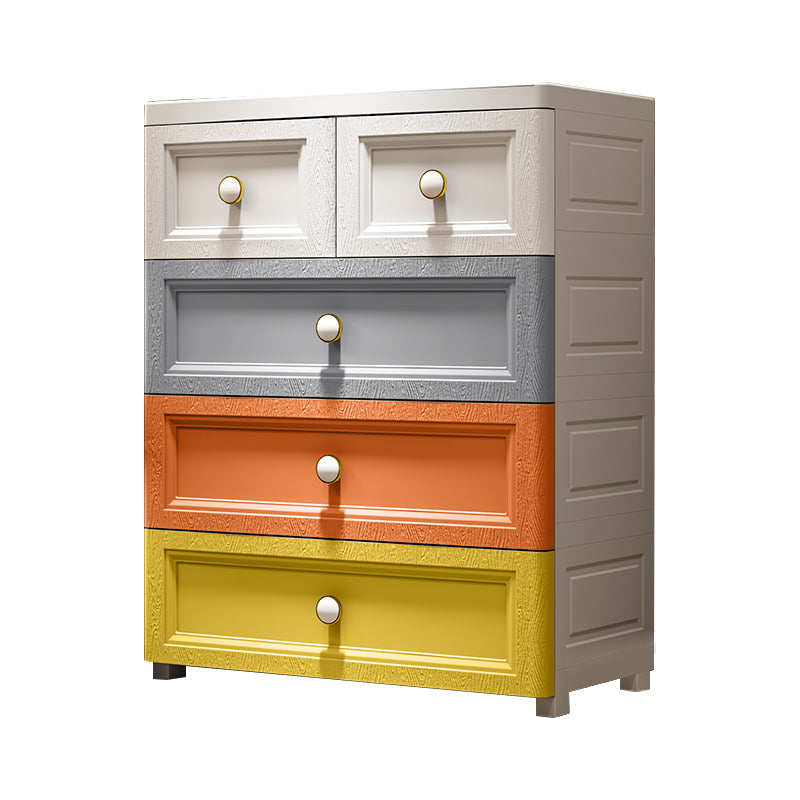 Plastic Storage Cabinet Contemporary Wardrobe Cabinet with Drawer for Home