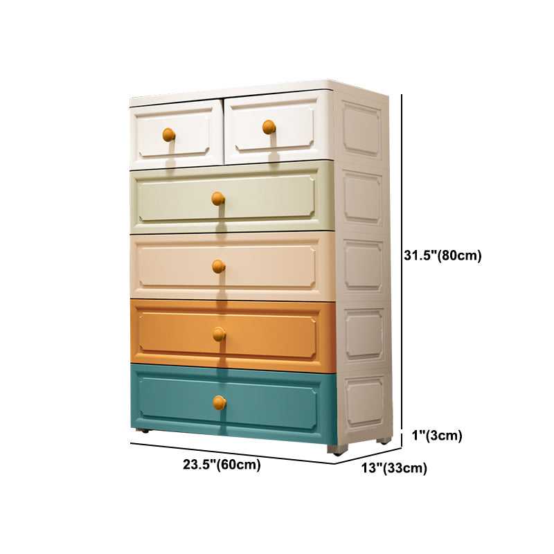 Plastic Storage Cabinet Contemporary Wardrobe Cabinet with Drawer for Home