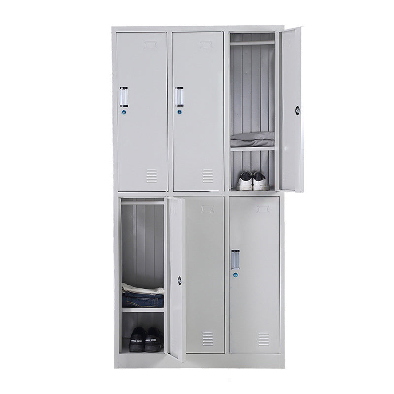 Metal Wardrobe Cabinet Contemporary Grey Wardrobe Armoire for Home 6 Clearhalo 'Armoires & Wardrobes' 'armoires_wardrobes' 'Bedroom Furniture' 'furn' 'furn_armoires_wardrobes' 'Furniture' 5877775