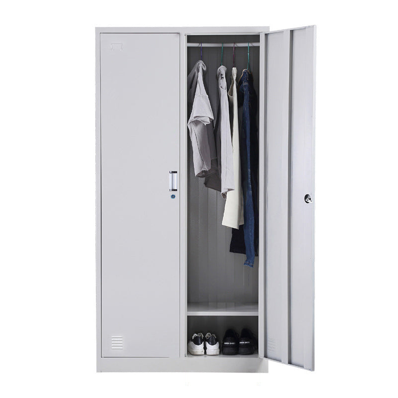 Metal Wardrobe Cabinet Contemporary Grey Wardrobe Armoire for Home 2 Clearhalo 'Armoires & Wardrobes' 'armoires_wardrobes' 'Bedroom Furniture' 'furn' 'furn_armoires_wardrobes' 'Furniture' 5877778