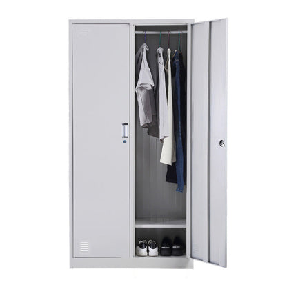 Metal Wardrobe Cabinet Contemporary Grey Wardrobe Armoire for Home 2 Clearhalo 'Armoires & Wardrobes' 'armoires_wardrobes' 'Bedroom Furniture' 'furn' 'furn_armoires_wardrobes' 'Furniture' 5877778