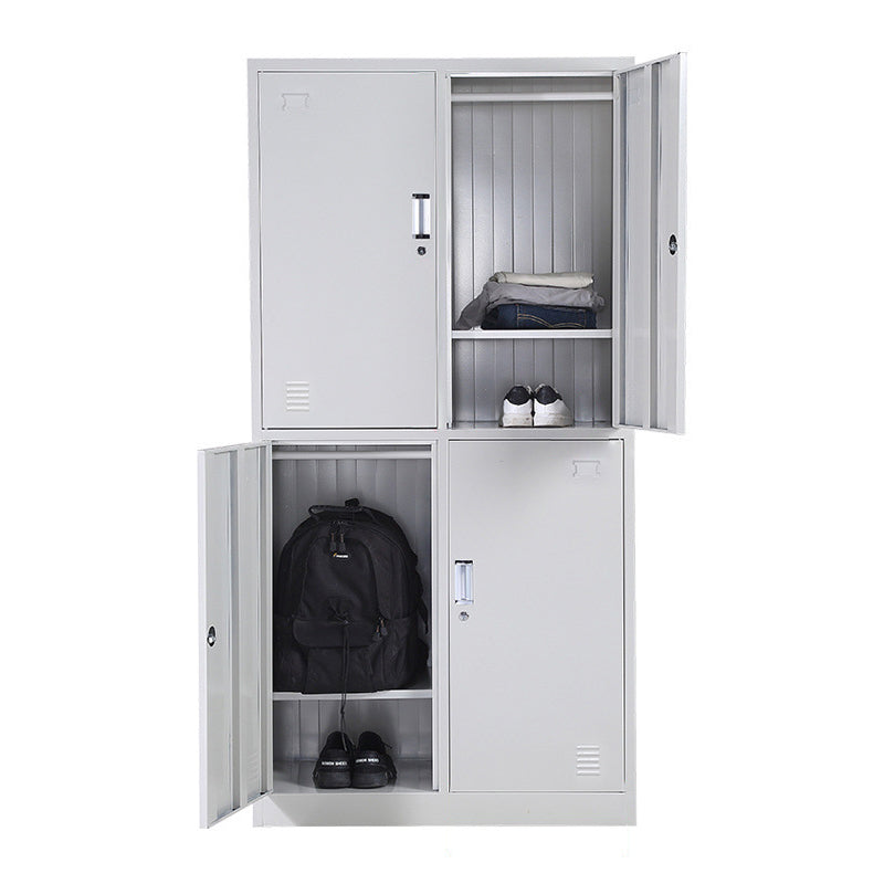 Metal Wardrobe Cabinet Contemporary Grey Wardrobe Armoire for Home 4 Clearhalo 'Armoires & Wardrobes' 'armoires_wardrobes' 'Bedroom Furniture' 'furn' 'furn_armoires_wardrobes' 'Furniture' 5877780