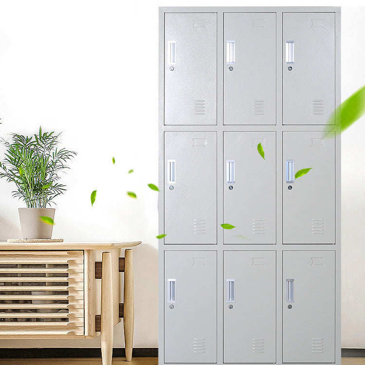 Metal Wardrobe Cabinet Contemporary Grey Wardrobe Armoire for Home Clearhalo 'Armoires & Wardrobes' 'armoires_wardrobes' 'Bedroom Furniture' 'furn' 'furn_armoires_wardrobes' 'Furniture' 5877783