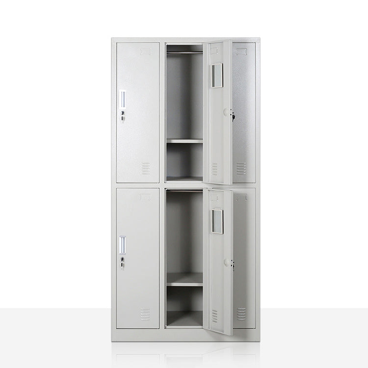 Metal Wardrobe Cabinet Contemporary Grey Wardrobe Armoire for Home Clearhalo 'Armoires & Wardrobes' 'armoires_wardrobes' 'Bedroom Furniture' 'furn' 'furn_armoires_wardrobes' 'Furniture' 5877784
