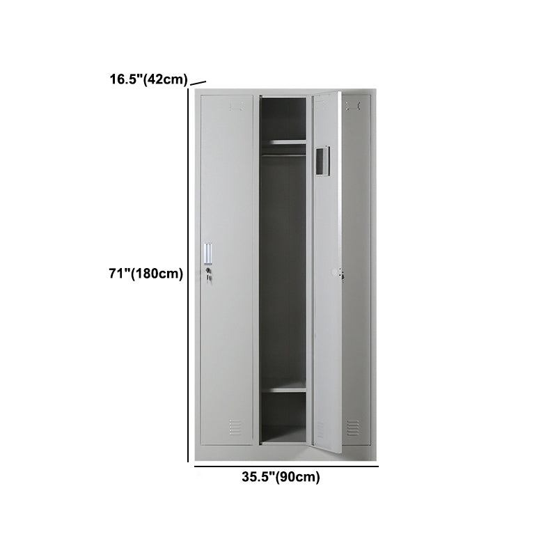 Metal Wardrobe Cabinet Contemporary Grey Wardrobe Armoire for Home Clearhalo 'Armoires & Wardrobes' 'armoires_wardrobes' 'Bedroom Furniture' 'furn' 'furn_armoires_wardrobes' 'Furniture' 5877786