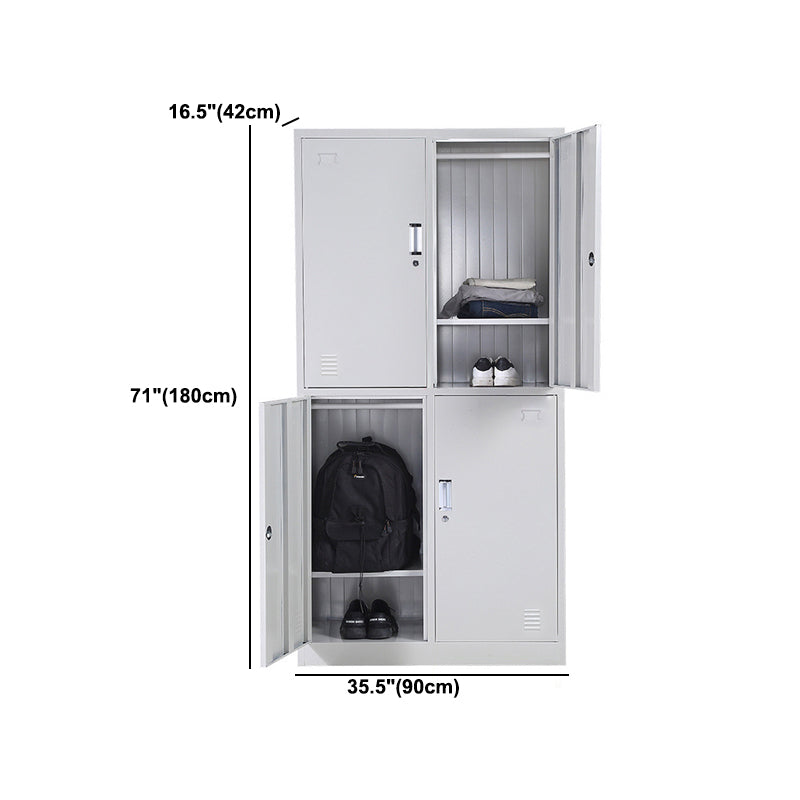 Metal Wardrobe Cabinet Contemporary Grey Wardrobe Armoire for Home Clearhalo 'Armoires & Wardrobes' 'armoires_wardrobes' 'Bedroom Furniture' 'furn' 'furn_armoires_wardrobes' 'Furniture' 5877787
