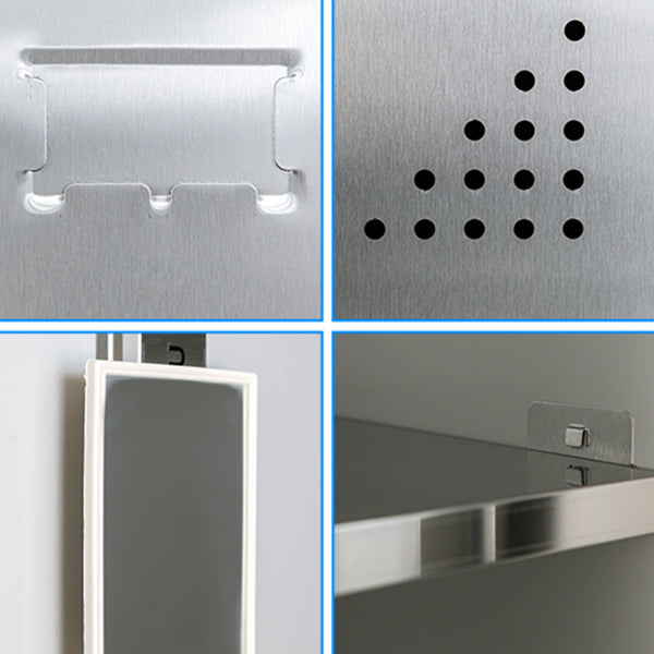 Armadio industriale in metallo con portametta in acciaio grigio incernierato per bagno