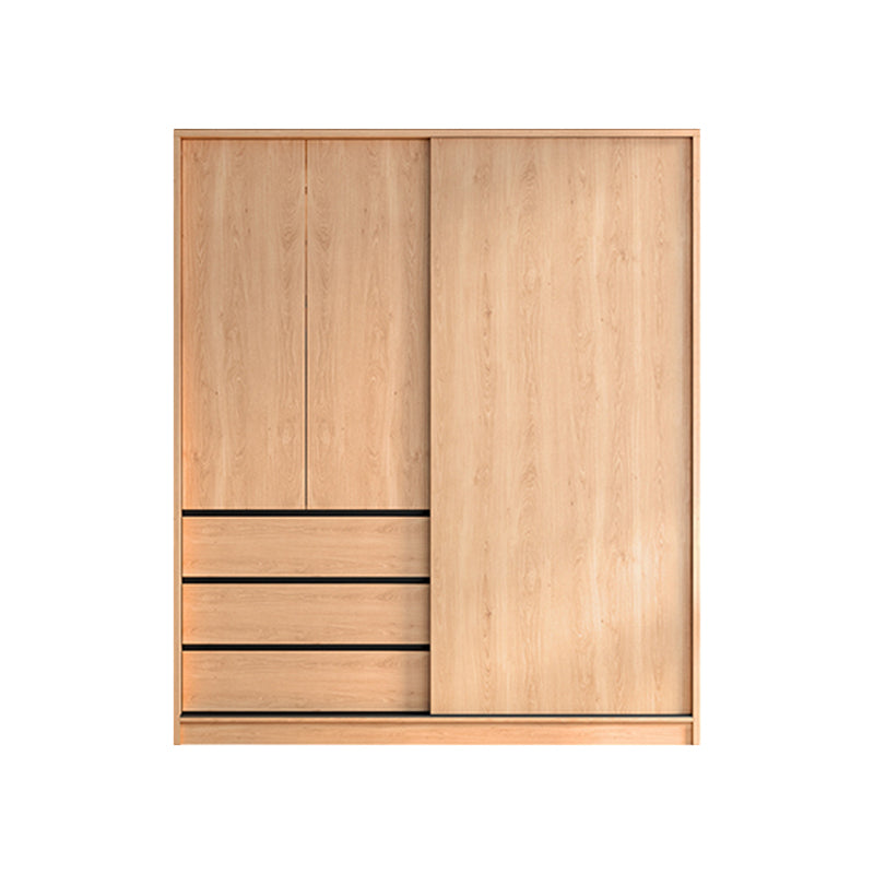 Engineered Wood Wardrobe Armoire with Drawer Contemporary Wardrobe Closet