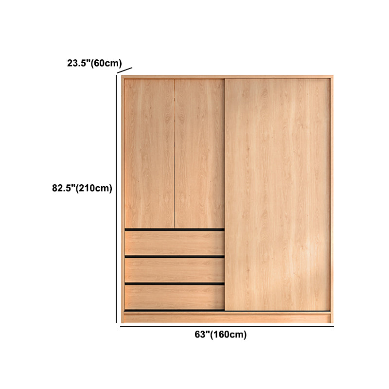 Engineered Wood Wardrobe Armoire with Drawer Contemporary Wardrobe Closet