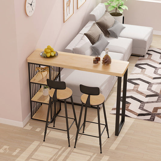 1/3 piezas Mesa de mesa de pub rectangular moderna de la mesa de madera con taburetes altos