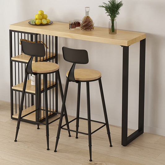 1/3 piezas Mesa de mesa de pub rectangular moderna de la mesa de madera con taburetes altos