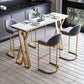 Glam 1/3/5/7 Pieces Bar Table Set Rectangle Stone Counter Table with Stools for Kitchen Clearhalo 'Bar Furniture' 'furn' 'furn_home_bar_bar_sets' 'Furniture' 'Home Bars & Bar Sets' 'home_bar_bar_sets' 'Kitchen & Dining Furniture' 5877905