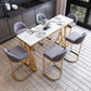 Glam 1/3/5/7 Pieces Bar Table Set Rectangle Stone Counter Table with Stools for Kitchen 7 Pieces: Table, 6 Stools Clearhalo 'Bar Furniture' 'furn' 'furn_home_bar_bar_sets' 'Furniture' 'Home Bars & Bar Sets' 'home_bar_bar_sets' 'Kitchen & Dining Furniture' 5877908