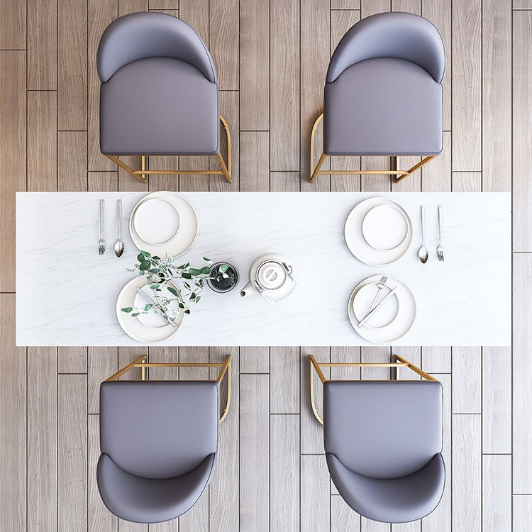 Glam 1/3/5/7 Pieces Bar Table Set Rectangle Stone Counter Table with Stools for Kitchen Clearhalo 'Bar Furniture' 'furn' 'furn_home_bar_bar_sets' 'Furniture' 'Home Bars & Bar Sets' 'home_bar_bar_sets' 'Kitchen & Dining Furniture' 5877917