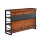Industrial 1/2/3 Pieces Counter Height Set Rectangle Solid Wood Pub Table Set Wood 70.9"L x 19.7"W Clearhalo 'Bar Furniture' 'furn' 'furn_home_bar_bar_sets' 'Furniture' 'Home Bars & Bar Sets' 'home_bar_bar_sets' 'Kitchen & Dining Furniture' 5877926