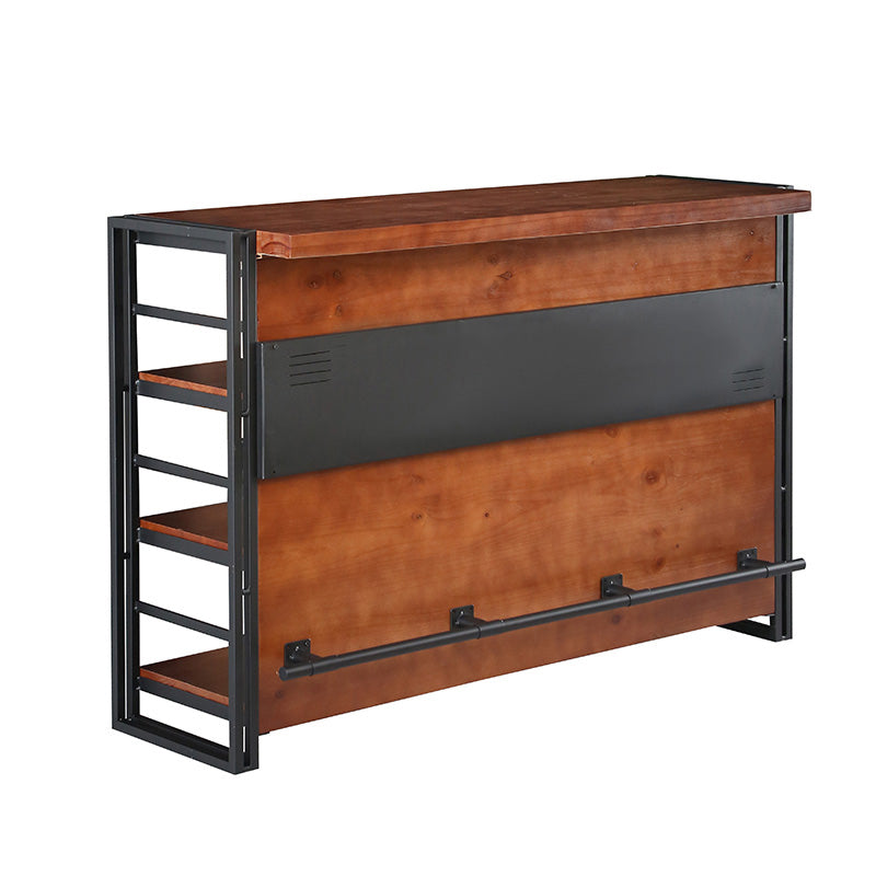 Industrial 1/2/3 Pieces Counter Height Set Rectangle Solid Wood Pub Table Set Wood 70.9"L x 19.7"W Clearhalo 'Bar Furniture' 'furn' 'furn_home_bar_bar_sets' 'Furniture' 'Home Bars & Bar Sets' 'home_bar_bar_sets' 'Kitchen & Dining Furniture' 5877926