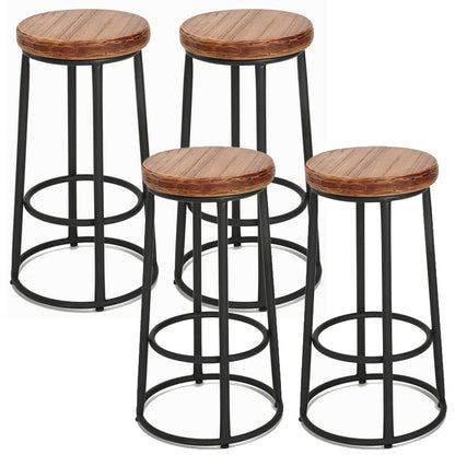 Industrial 1/2/3 Pieces Counter Height Set Rectangle Solid Wood Pub Table Set Black 30"H Stools (Set of 4) Clearhalo 'Bar Furniture' 'furn' 'furn_home_bar_bar_sets' 'Furniture' 'Home Bars & Bar Sets' 'home_bar_bar_sets' 'Kitchen & Dining Furniture' 5877927