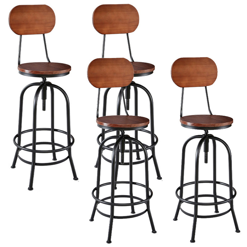 Industrial 1/2/3 Pieces Counter Height Set Rectangle Solid Wood Pub Table Set Wood 30"H Stools (Set of 4) Clearhalo 'Bar Furniture' 'furn' 'furn_home_bar_bar_sets' 'Furniture' 'Home Bars & Bar Sets' 'home_bar_bar_sets' 'Kitchen & Dining Furniture' 5877929