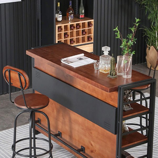Industrial 1/2/3 Pieces Counter Height Set Rectangle Solid Wood Pub Table Set 2 Pieces: Table, 1 Stool Clearhalo 'Bar Furniture' 'furn' 'furn_home_bar_bar_sets' 'Furniture' 'Home Bars & Bar Sets' 'home_bar_bar_sets' 'Kitchen & Dining Furniture' 5877931