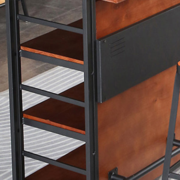 Industrial 1/2/3 Pieces Counter Height Set Rectangle Solid Wood Pub Table Set Clearhalo 'Bar Furniture' 'furn' 'furn_home_bar_bar_sets' 'Furniture' 'Home Bars & Bar Sets' 'home_bar_bar_sets' 'Kitchen & Dining Furniture' 5877933