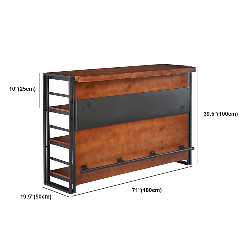Industrial 1/2/3 Pieces Counter Height Set Rectangle Solid Wood Pub Table Set Clearhalo 'Bar Furniture' 'furn' 'furn_home_bar_bar_sets' 'Furniture' 'Home Bars & Bar Sets' 'home_bar_bar_sets' 'Kitchen & Dining Furniture' 5877942